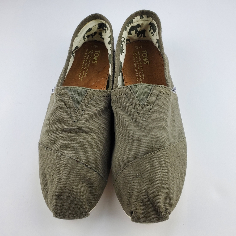 NWOB Men's Toms Classic Canvas Olive Green - Picture 1 of 5